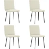 vidaXL Eetkamerstoelen 4 st fluweel crèmekleurig