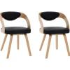 vidaXL Eetkamerstoelen 2 st gebogen hout en kunstleer