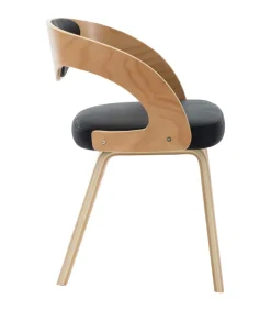 vidaXL Eetkamerstoelen 2 st gebogen hout en kunstleer