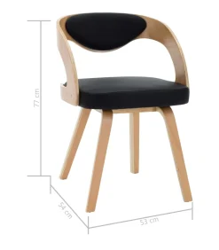 vidaXL Eetkamerstoelen 2 st gebogen hout en kunstleer