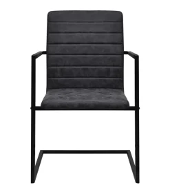 Outlet Eetkamerstoelen 4 st kunstleer zwart Stoelen