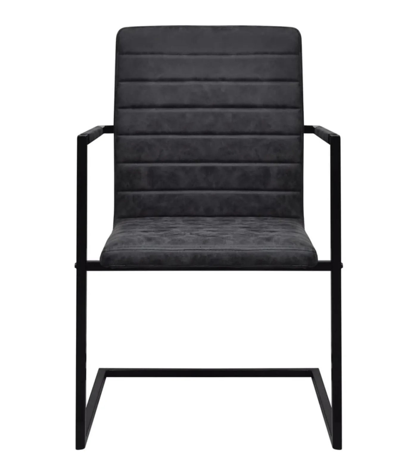 Outlet Eetkamerstoelen 4 st kunstleer zwart Stoelen