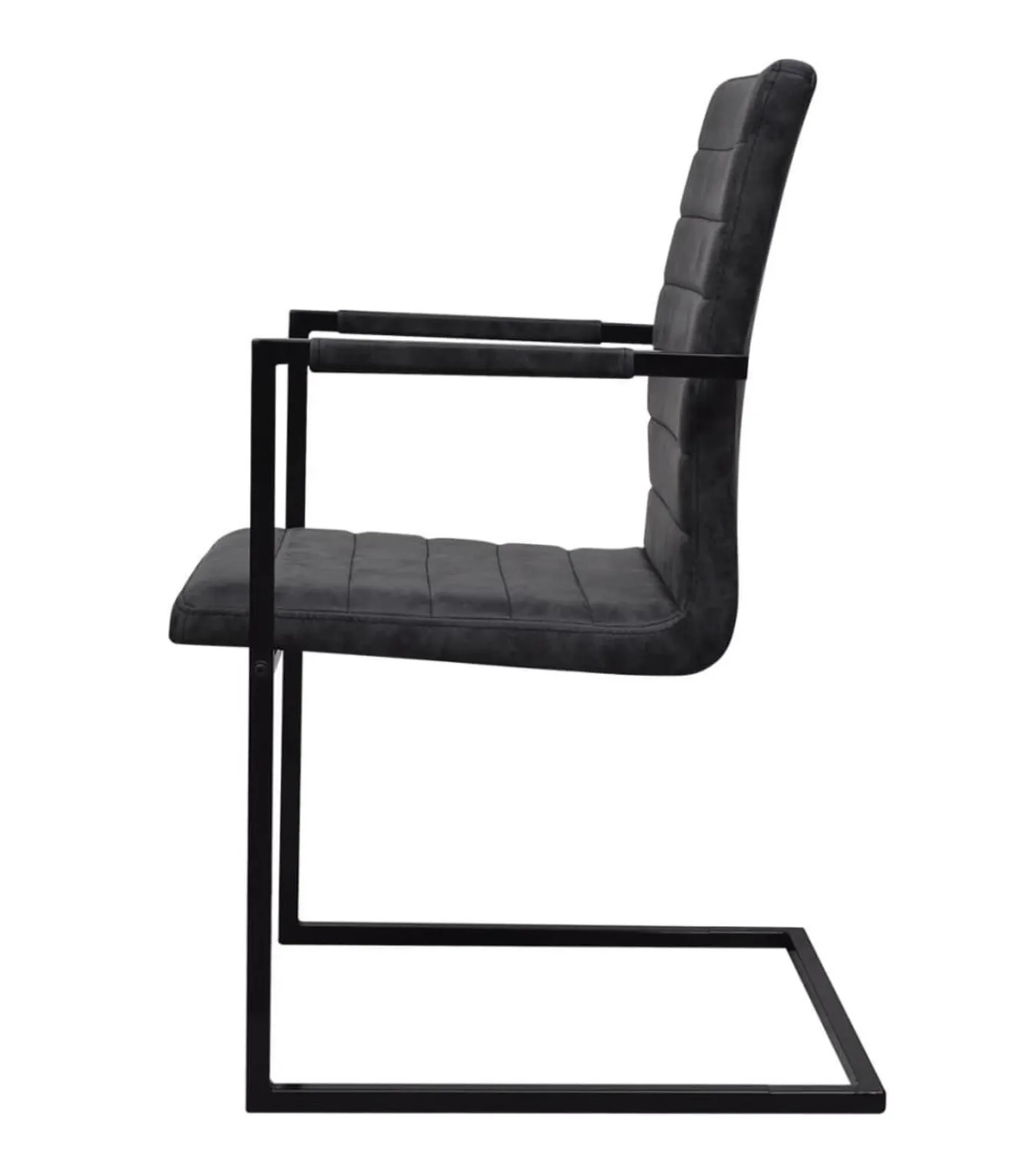 Outlet Eetkamerstoelen 4 st kunstleer zwart Stoelen