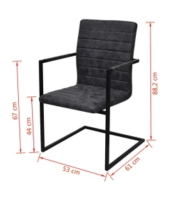 Outlet Eetkamerstoelen 4 st kunstleer zwart Stoelen