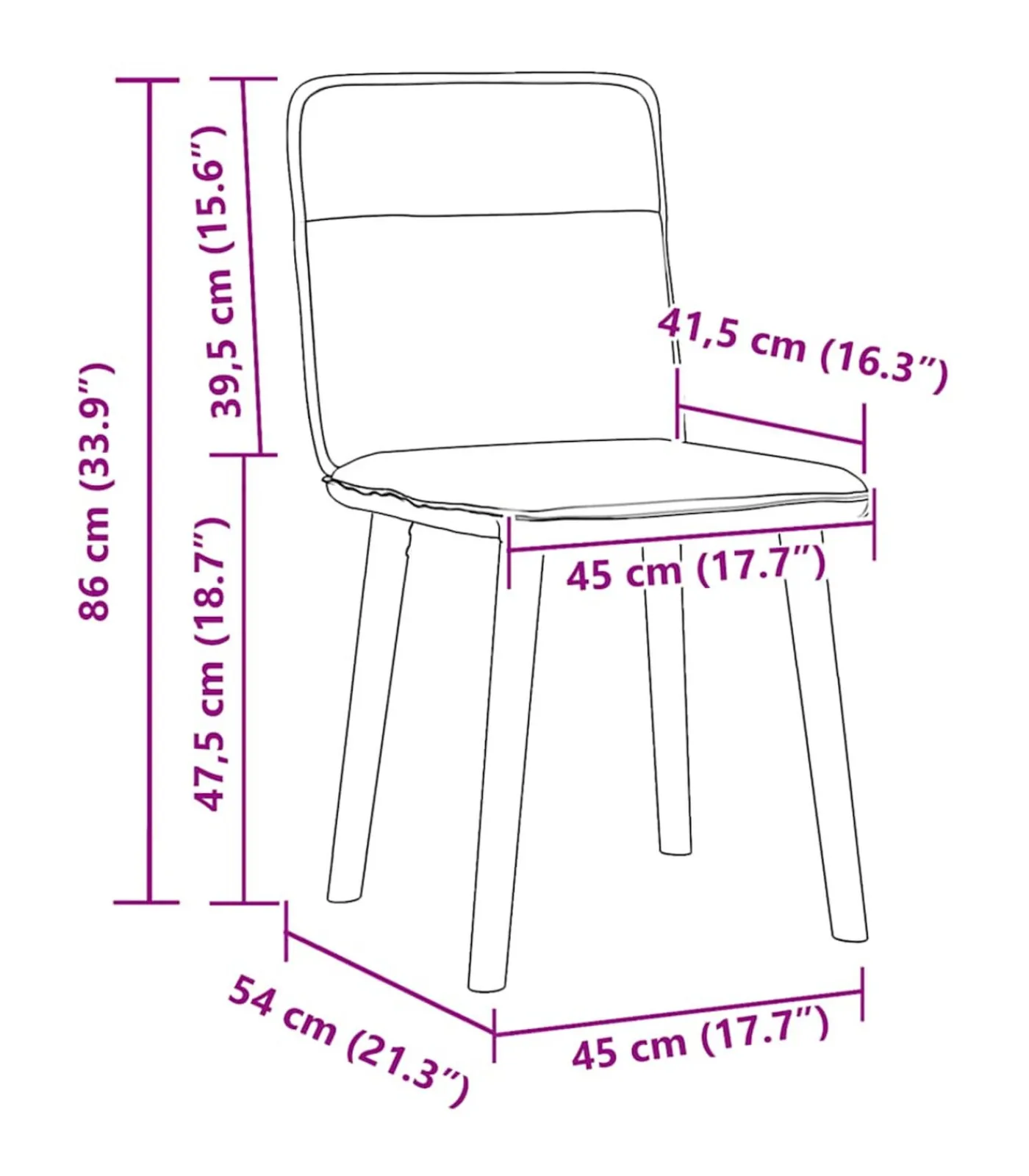 Eetkamerstoelen 4 st stof wijnrood Stoelen