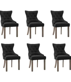 Clearance Eetkamerstoelen 6 st stof zwart Stoelen