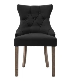 Clearance Eetkamerstoelen 6 st stof zwart Stoelen