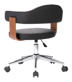 vidaXL Eetkamerstoelen draaibaar 2 st gebogen hout en kunstleer zwart