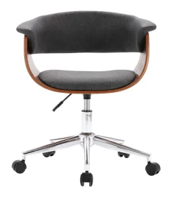 vidaXL Eetkamerstoelen draaibaar 2 st stof grijs