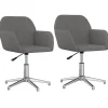 vidaXL Eetkamerstoelen draaibaar 2 st stof lichtgrijs