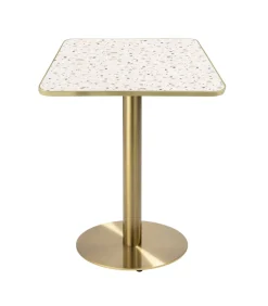 Hot Eettafel 60 x 60 cm met gouden voet en terrazzo/gouden coating Tafels