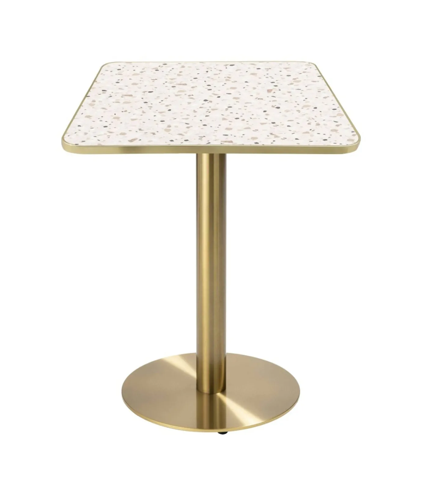 Hot Eettafel 60 x 60 cm met gouden voet en terrazzo/gouden coating Tafels