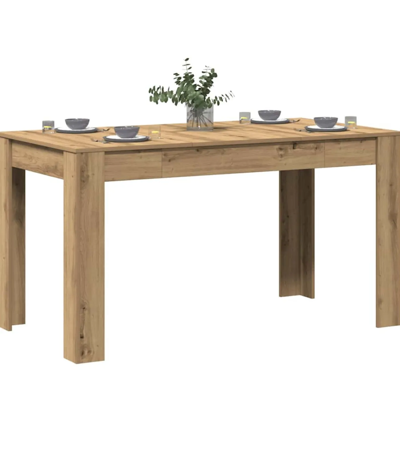 vidaXL Eettafel 140x74,5x76 cm bewerkt hout artisanaal eikenkleurig
