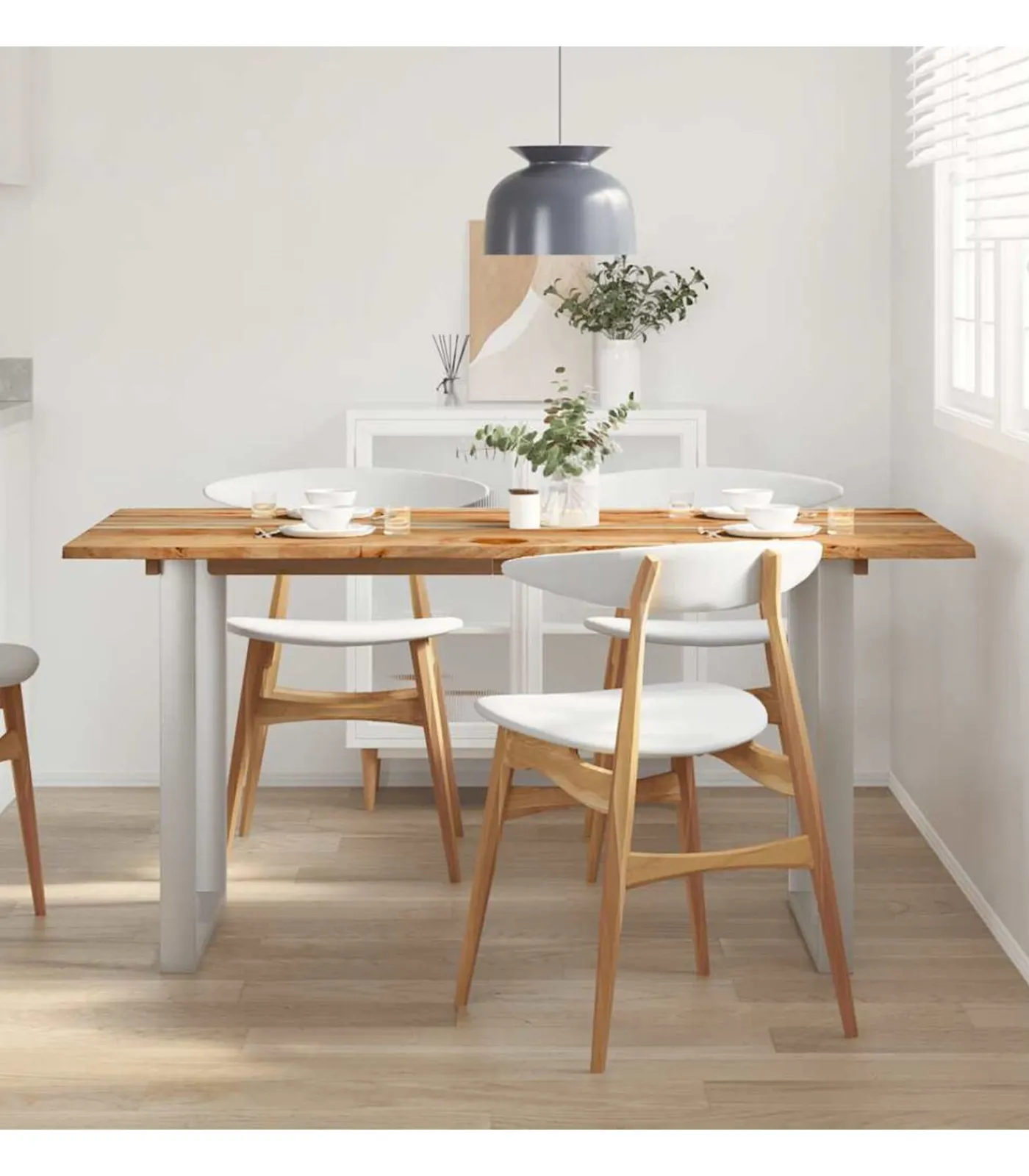 vidaXL Eettafel 154x80x76 cm massief acaciahout