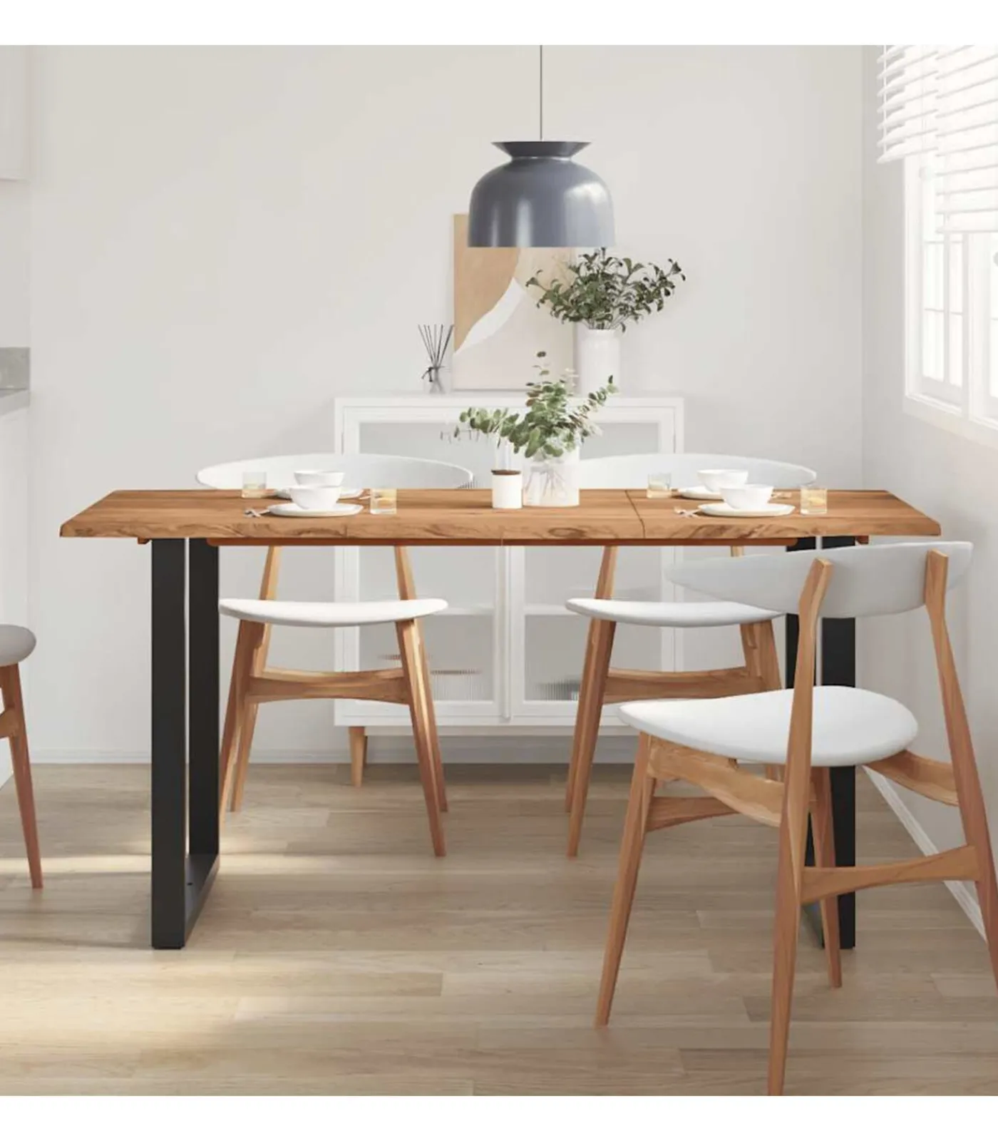 vidaXL Eettafel 154x80x76 cm massief acaciahout