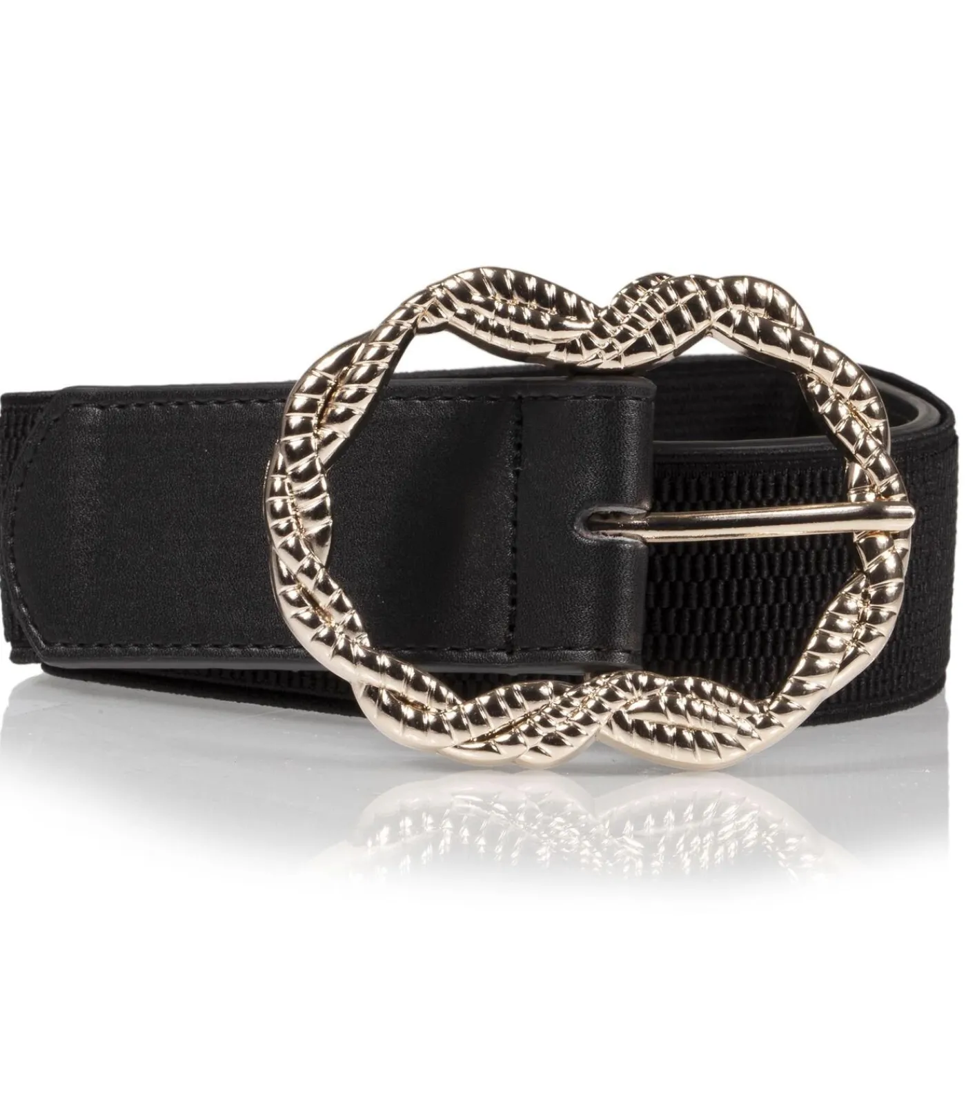 Elastische damesriem zwart DAMES Riemen