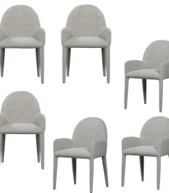 VTwonen Elegance Eetkamerstoelen - Polyester - Greige - Set van 6