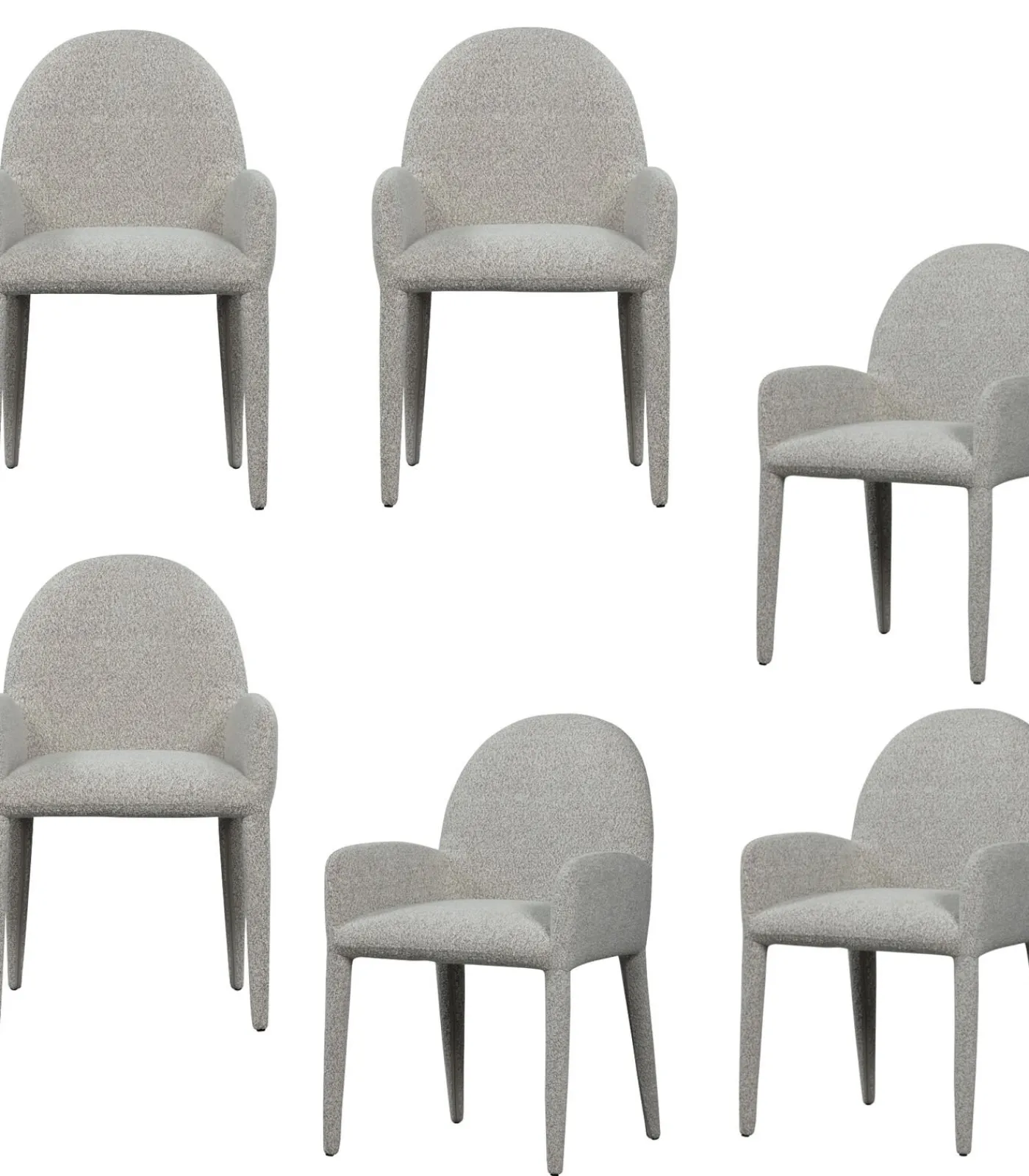 VTwonen Elegance Eetkamerstoelen - Polyester - Greige - Set van 6