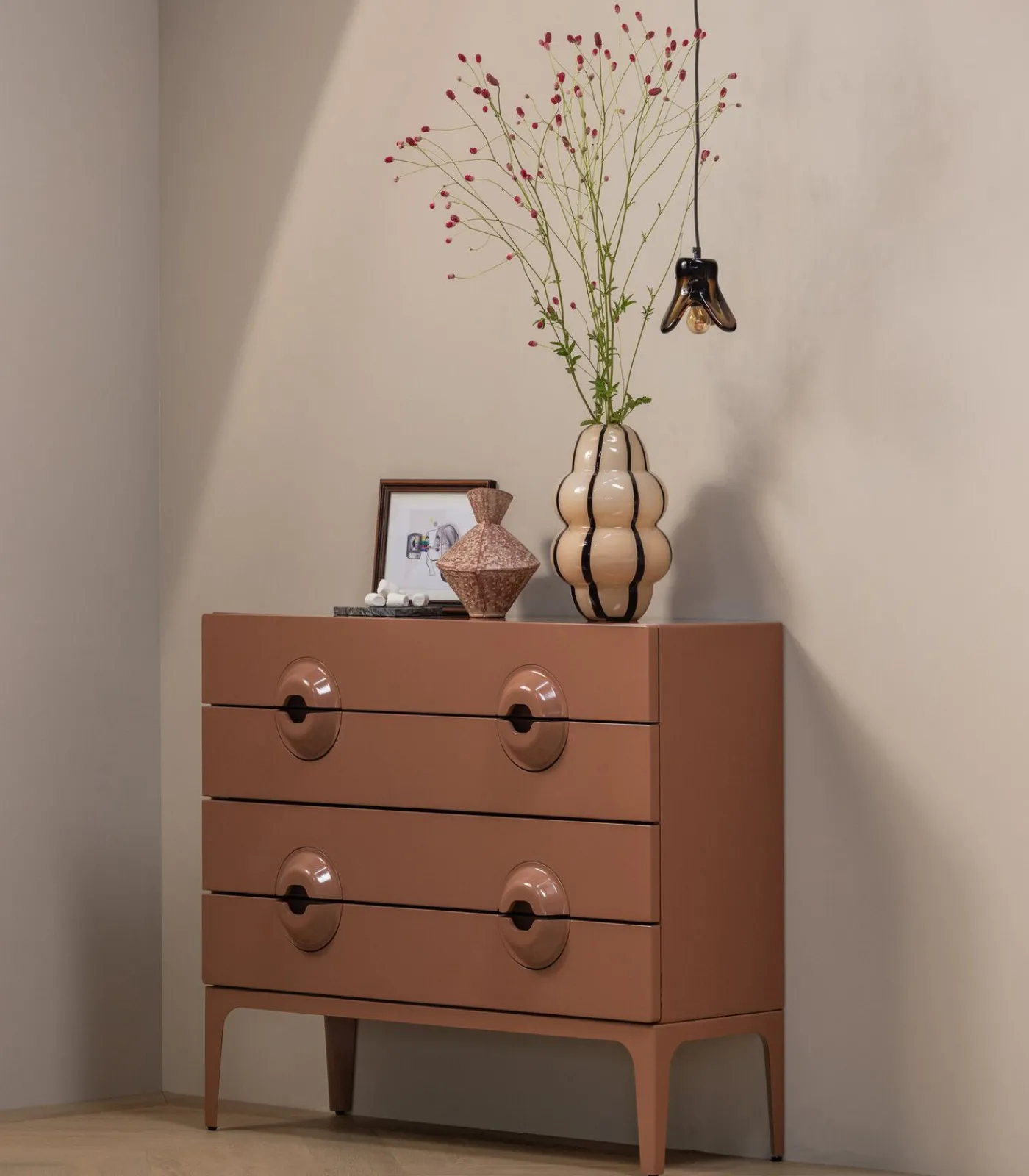 Discount Elle Hanglamp Klein - Glas - Bruin - 12x14x13 Hanglampen