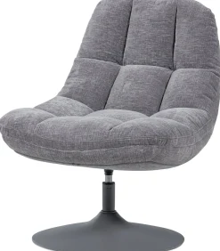 Best Elvi Draaifauteuil - Chenille Structuur - Lichtgrijs - 81x73x84 Zetels