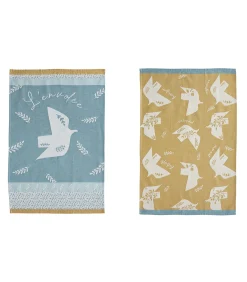 Online Envolées - Set van 2 theedoeken van puur katoenen jacquard 50x75cm Keuken- & Tafellinnen