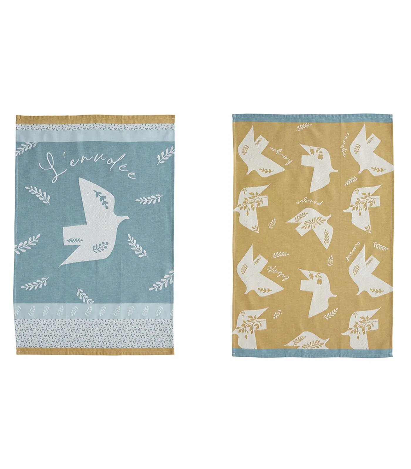 Online Envolées - Set van 2 theedoeken van puur katoenen jacquard 50x75cm Keuken- & Tafellinnen