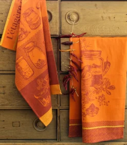Hot Epices Colombo - Theedoek van katoenen jacquard met print Keuken- & Tafellinnen