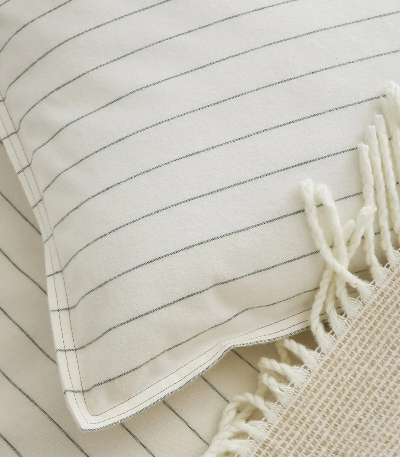 Hot Equilibre - Bedlinnenset Dekbedovertrek + vierkante kussensloop in flanellen chambray katoen Dekbedovertrekken