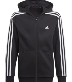 Kinderen Adidas ESSENTIALS - Trui met kap Met Volledige Ritssluiting - Zwart