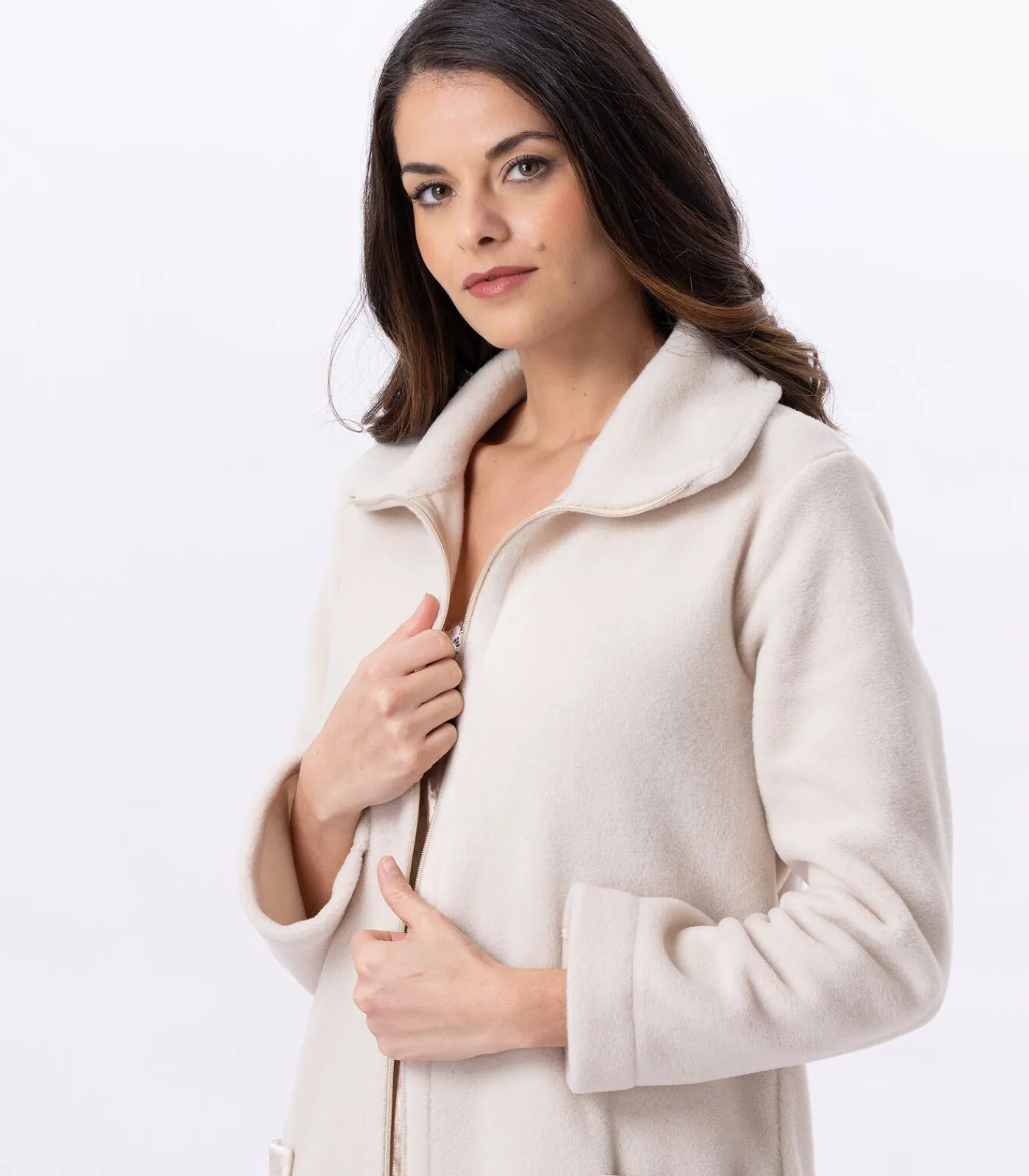 New ESSENTIEL H54A fleece kamerjas met ritssluiting DAMES Badjassen