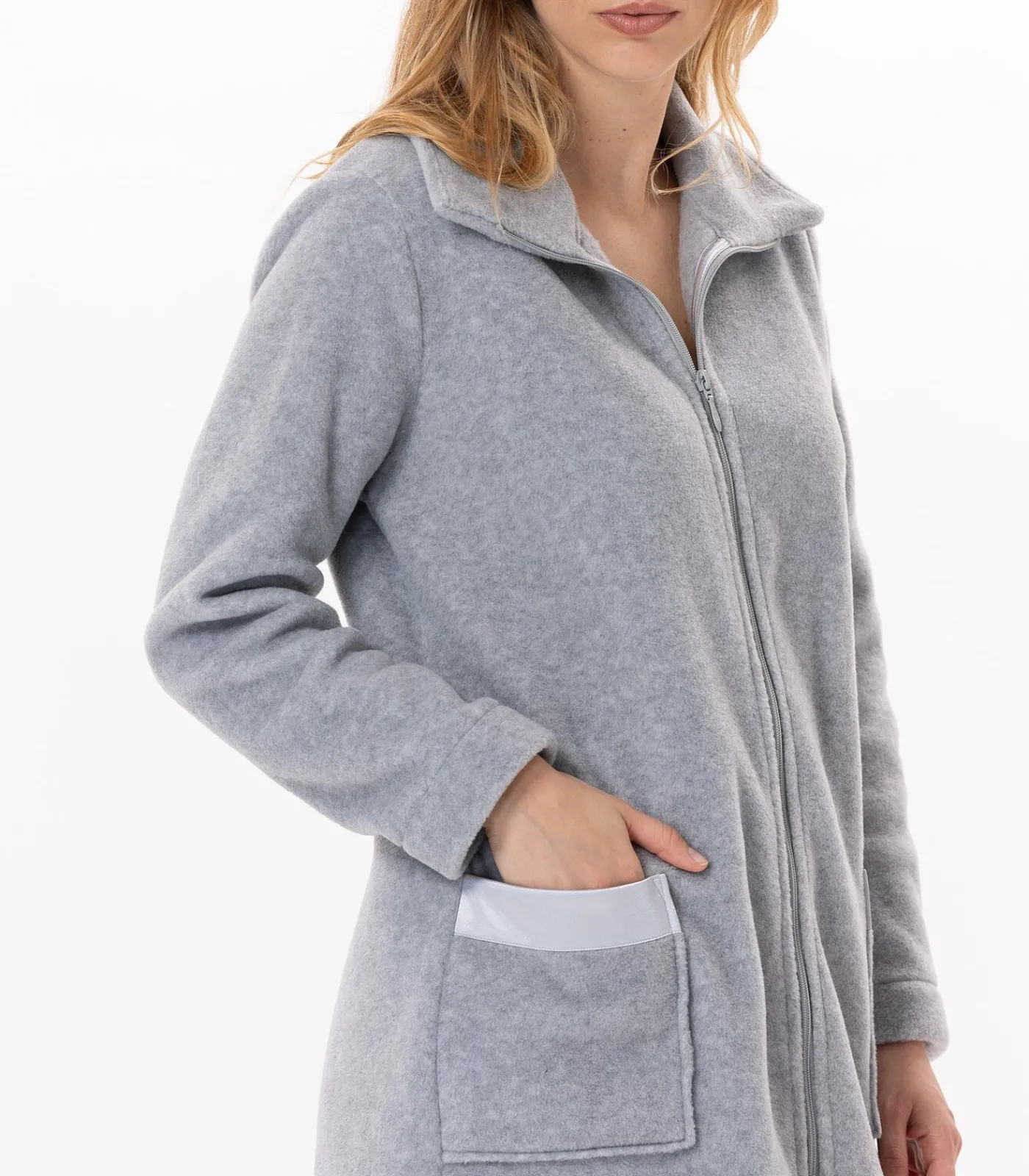 Hot ESSENTIEL H54A fleece kamerjas met ritssluiting DAMES Badjassen