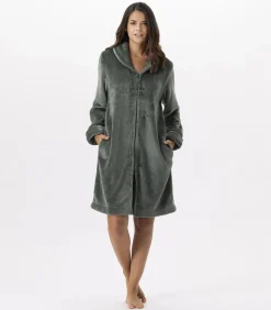 New ESSENTIEL H56B molton pluche kamerjas met rits DAMES Badjassen