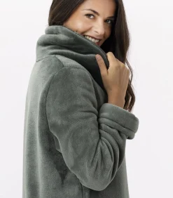 New ESSENTIEL H56B molton pluche kamerjas met rits DAMES Badjassen