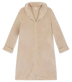 Clearance ESSENTIEL H56B molton pluche kamerjas met rits DAMES Badjassen