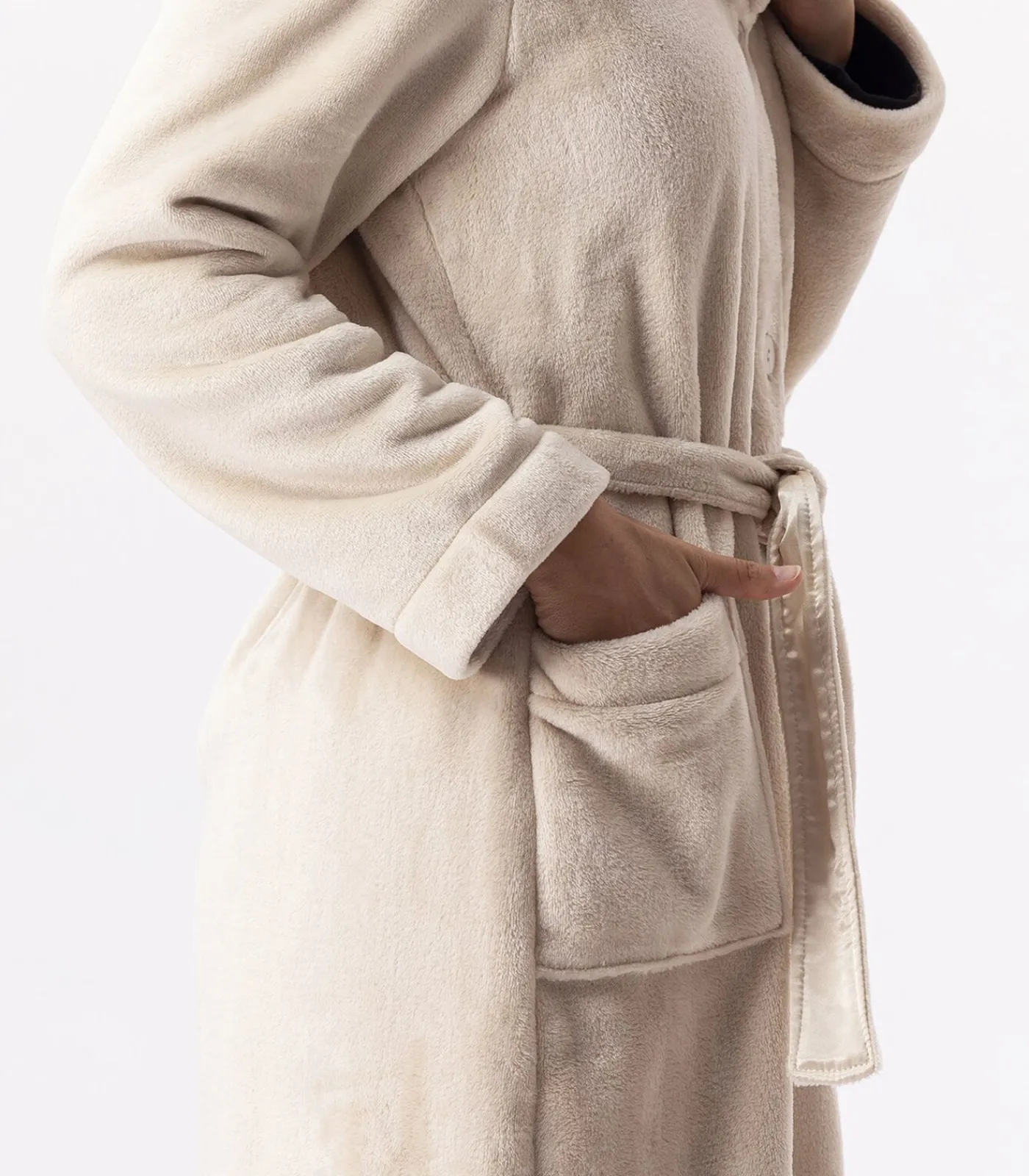 ESSENTIEL H51B pluche flanellen kamerjas DAMES Badjassen