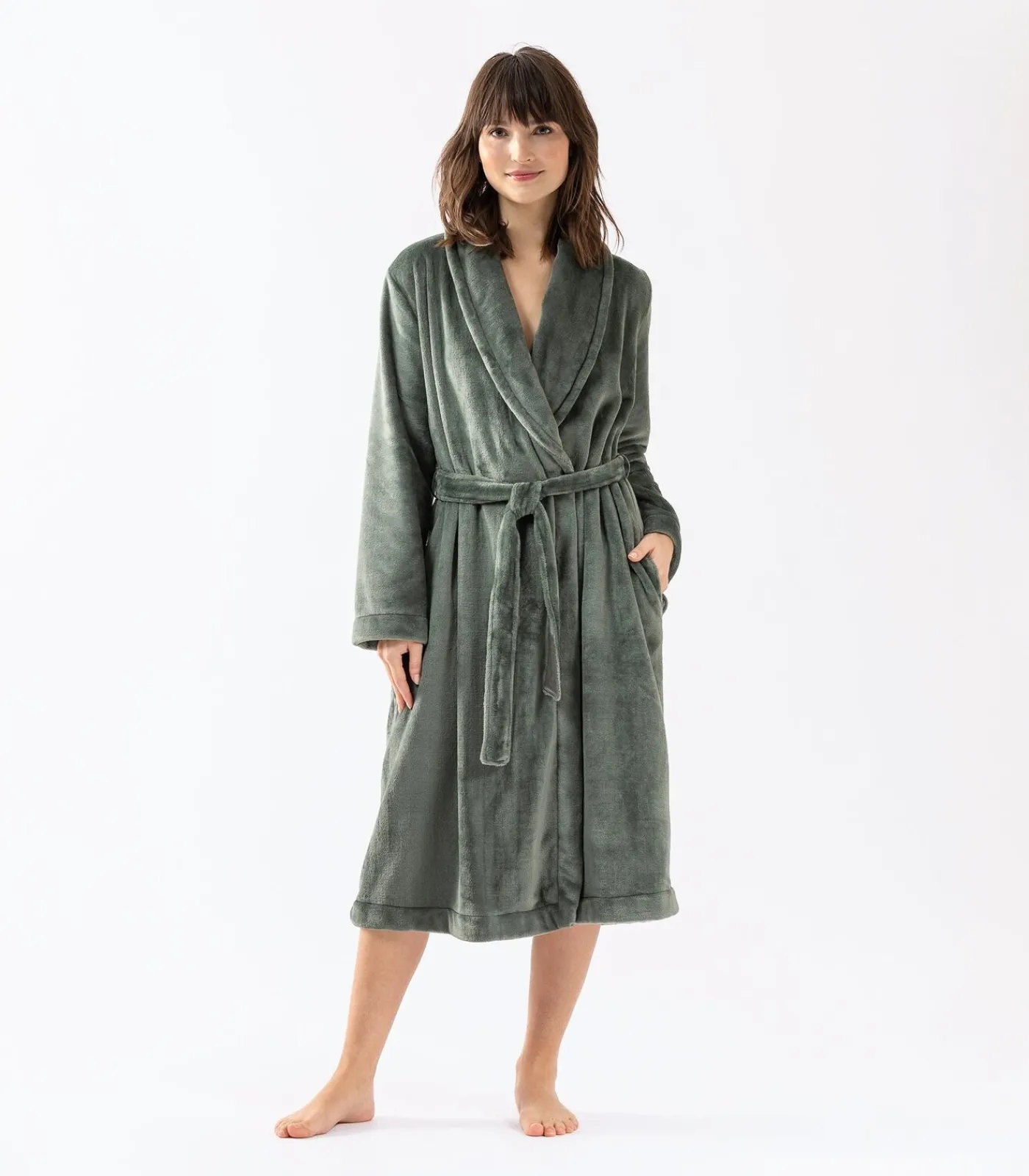 DAMES LE CHAT ESSENTIEL H61B pluche flanellen badjas