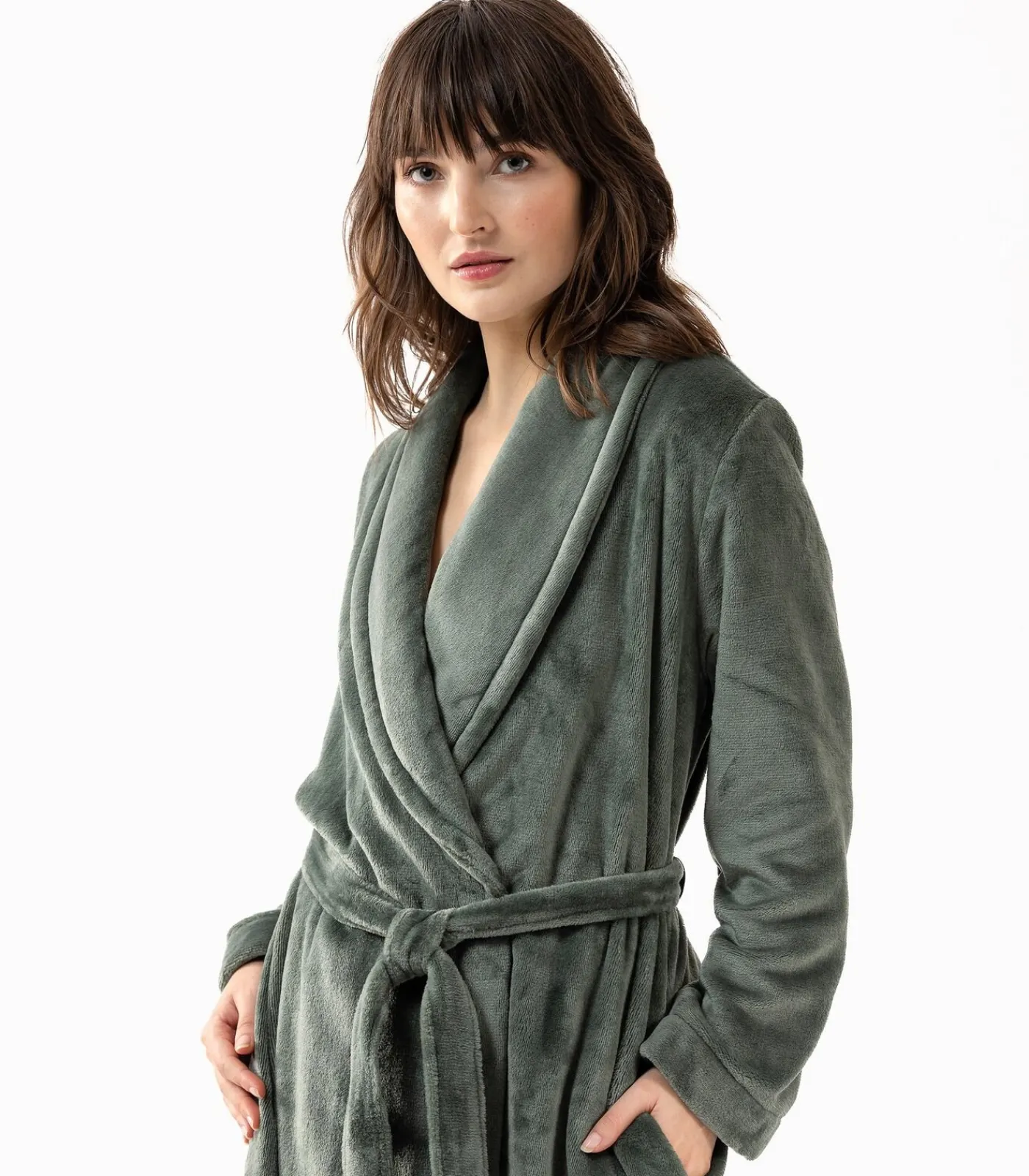 DAMES LE CHAT ESSENTIEL H61B pluche flanellen badjas