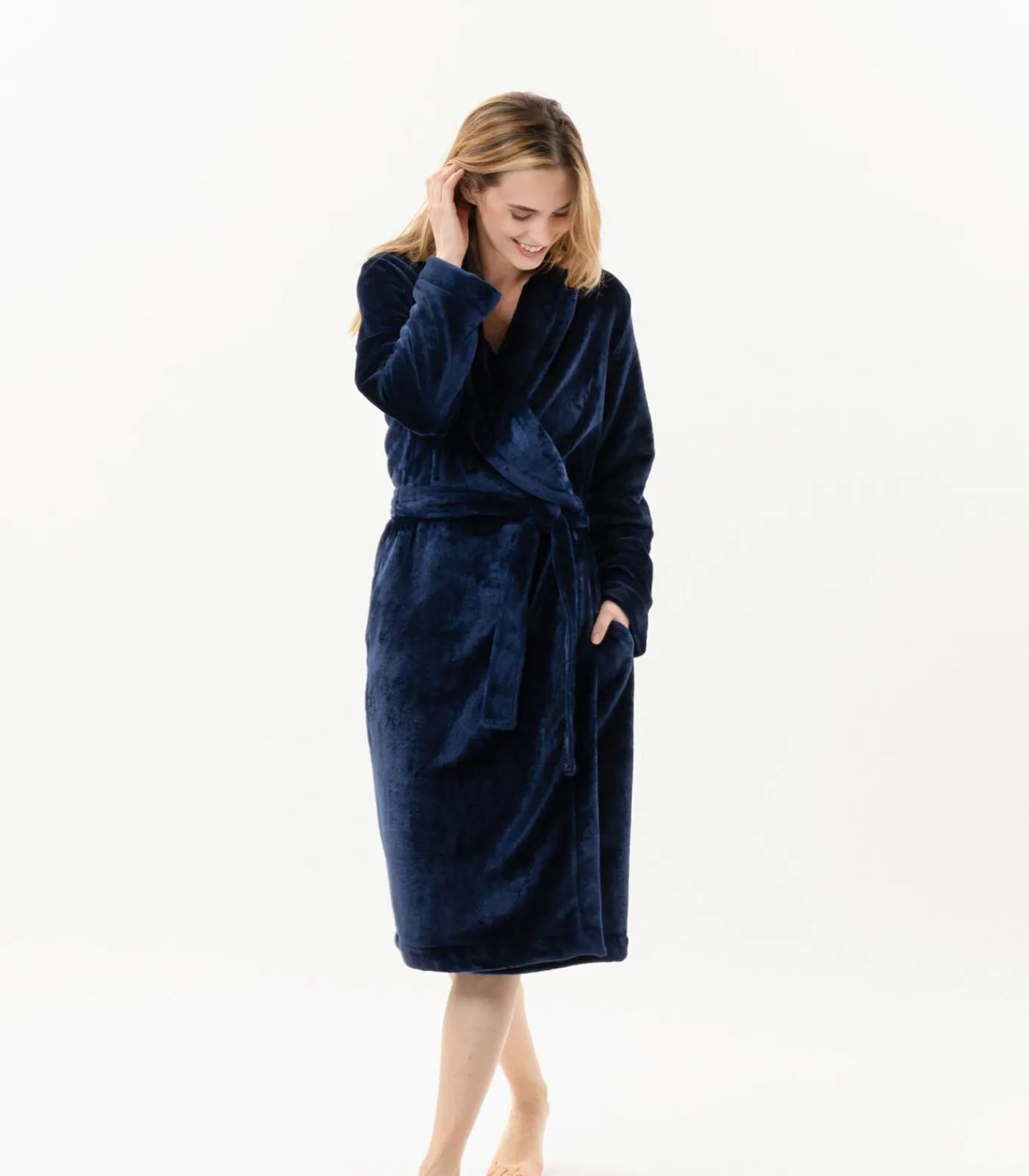 DAMES LE CHAT ESSENTIEL H61B pluche flanellen badjas