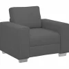 vidaXL Fauteuil 60 cm corduroy stof donkergrijs