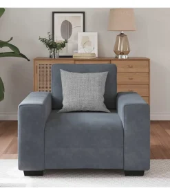 vidaXL Fauteuil 60 cm fluweel donkergrijs