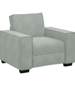 vidaXL Fauteuil 60 cm fluweel lichtgrijs