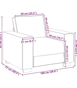 Sale Fauteuil 60 cm fluweel lichtgrijs Zetels