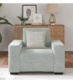 vidaXL Fauteuil 60 cm fluweel lichtgrijs