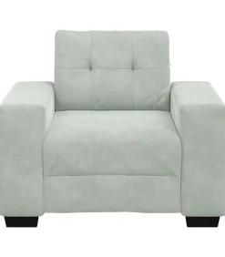 vidaXL Fauteuil 60 cm fluweel lichtgrijs