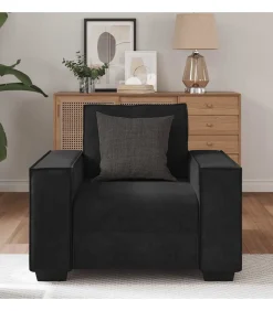 New Fauteuil 60 cm fluweel zwart Zetels