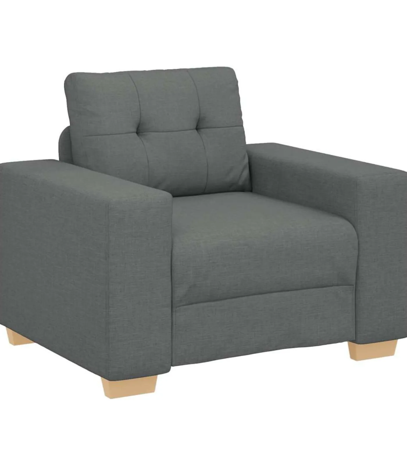 vidaXL Fauteuil 60 cm stof donkergrijs
