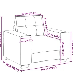 vidaXL Fauteuil 60 cm stof donkergrijs
