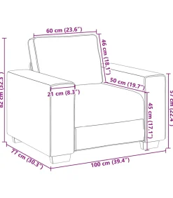 Online Fauteuil 60 cm stof donkergrijs Zetels