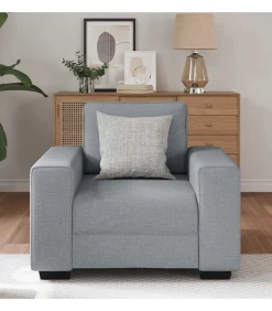 vidaXL Fauteuil 60 cm stof lichtgrijs