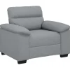 vidaXL Fauteuil 60 cm stof lichtgrijs